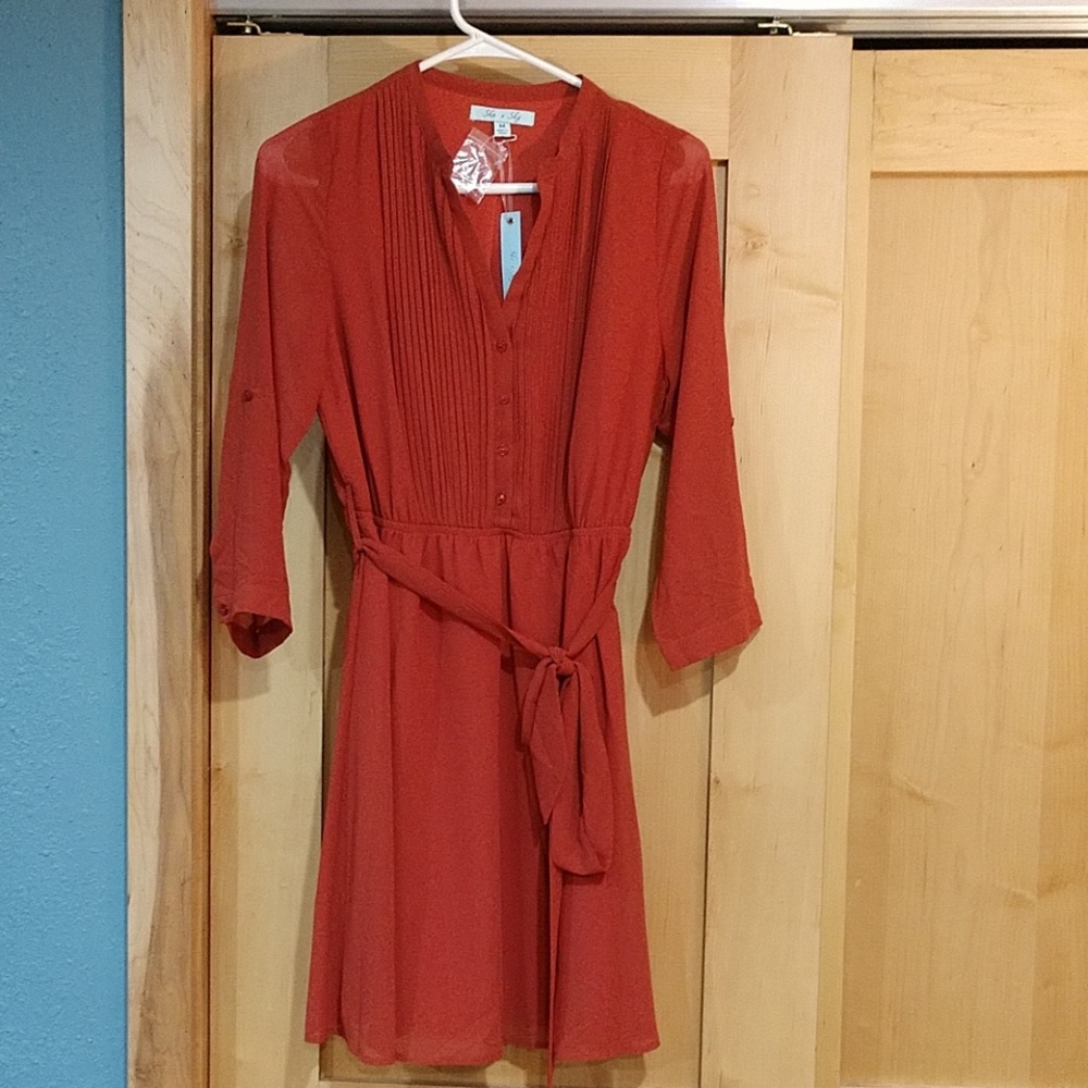 Rust orange dress